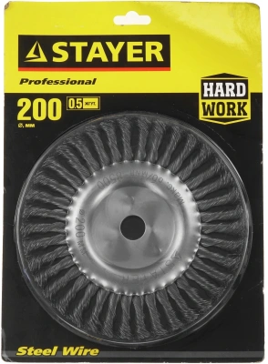 Щетка дисковая по мет. Stayer 35120-200 d=200мм d(посад.)=22мм (угловые шлифмашины)