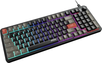 Клавиатура MSI GK110 черный/серый USB Multimedia for gamer LED (S11-04RU258-HH9) кабель 1.5м