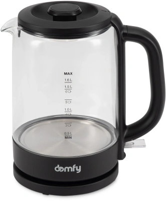 Чайник электрический Domfy DSB-EK304 1.7л. 2200Вт черный корпус: стекло/пластик