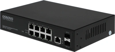 Коммутатор Osnovo SW-80802/L(150W) (L2) 8x1Гбит/с 2SFP 8PoE+ 150W управляемый