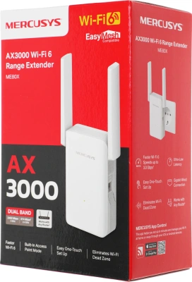 Повторитель беспроводного сигнала Mercusys ME80X AX3000 10/100/1000BASE-TX белый