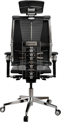 Кресло руководителя эргономичное Метта Yoga Spine Triumph B2 (Черный CC.50.15.13A) черный сиденье черный сет./экокожа с подголов. крестов.5-луч. металл хром