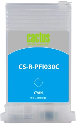 Картридж перезаправляемый струйный Cactus CS-R-PFI030C голубой (55мл) для Canon imagePrograf TA-20/30/TM-240/340 без чипа