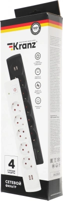 Сетевой фильтр Kranz 13-4700 3м (5 розеток) белый (коробка)