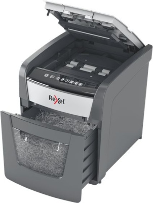 Шредер Rexel Optimum AutoFeed 50X черный с автоподачей (секр.P-4) фрагменты 50лист. 20лтр. скрепки скобы пл.карты