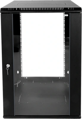 Шкаф коммутационный ЦМО (ШРН-Э-18.350-9005) настенный 18U 600x350мм пер.дв.стекл 85кг черный 300мм 22.14кг 180град. 878мм IP20 сталь