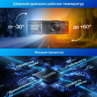 Видеорегистратор TrendVision Proof Ultra черный 2160x3840 2160p 170гр. GPS SA230D