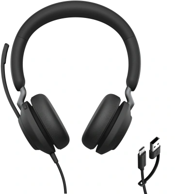 Наушники с микрофоном Jabra Evolve2 40 SE USB-C/A черный 1.5м накладные USB оголовье (24189-999-799)