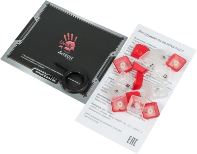 Клавиатура A4Tech B975 механическая черный USB Multimedia for gamer LED (подставка для запястий) кабель 1.8м