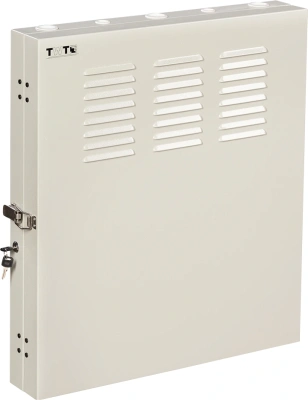 Шкаф коммутационный Lanmaster (TWT-CBVRT-2U-6X7-GY) настенный 2U 650x114мм пер.дв.металл направл.под винты 68кг серый 505мм 19кг 741мм IP20 сталь