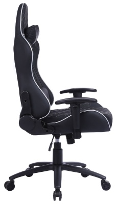 Кресло игровое Cactus CS-CHR-030BLS черный/серебристый экокожа с подголов. крестов. сталь