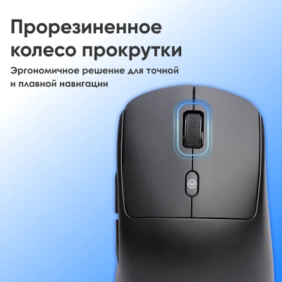 Мышь Оклик 489MW черный оптическая 3200dpi silent беспров. BT/Radio USB 6but (1885440)
