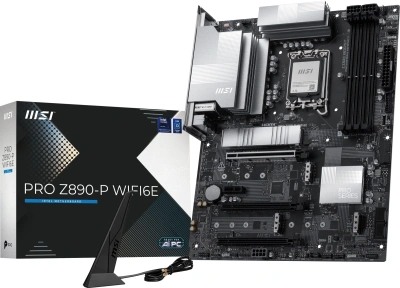 Материнская плата MSI PRO Z890-P WIFI6E Soc-1851 Intel Z890 4xDDR5 ATX AC`97 8ch(7.1) 5Gigabit RAID+HDMI+DP