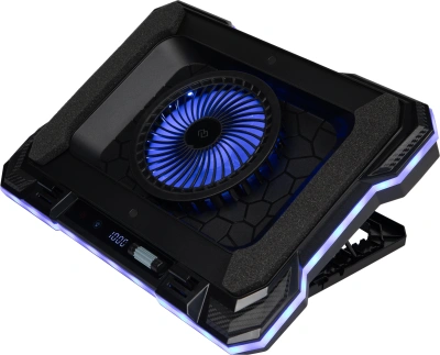 Подставка для ноутбука Digma D-NCP190-1x100RGB 19" 428x316x58мм 52дБ 2xUSB 1x 140ммFAN 1280г Fan-control металл/пластик черный