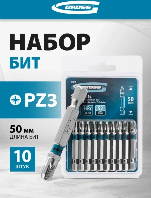 Набор бит Gross 11346 (10пред.) для отверток