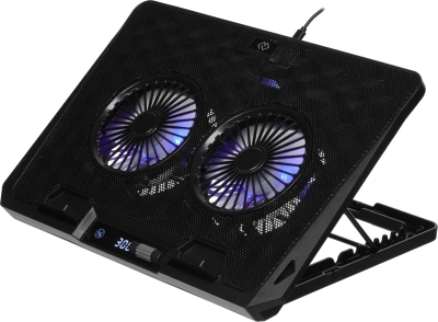 Подставка для ноутбука Digma D-NCP170-2x110 18" 400x288x45мм 52дБ 2xUSB 2x 110ммFAN 1100г Fan-control металл/пластик черный