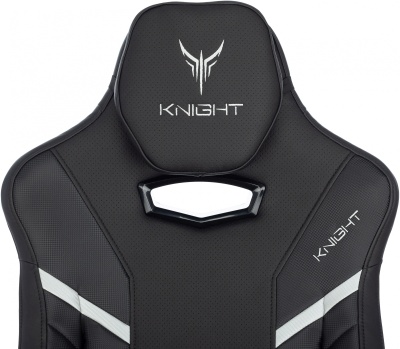 Кресло игровое Knight Thunder 5X черный экокожа с подголов. крестов. металл