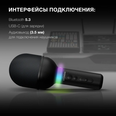 Микрофон беспроводной Hyundai H-MIC101 черный