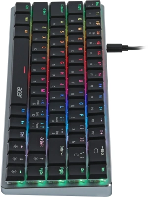 Клавиатура Acer OKW302 механическая серебристый USB Multimedia for gamer для ноутбука LED (ZL.KBDCC.01C) кабель 1.8м