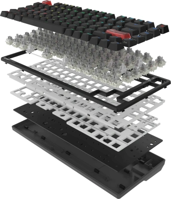 Клавиатура A4Tech MS76 механическая черный USB Multimedia for gamer LED кабель 1.8м