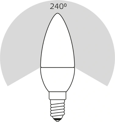 Лампа светодиодная Gauss Elementary 8Вт цок.:E14 свеча 220B св.свеч.бел.теп. С37 (упак.:10шт) (33118)
