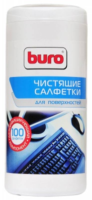 Салфетки Buro BU-Tsurface для поверхностей туба 100шт влажных (12 шт. в упаковке)