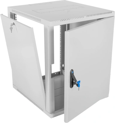 Шкаф коммутационный ЦМО (ШРН-15.500.1) настенный 15U 600x529мм пер.дв.металл 200кг серый 470мм 21кг 180град. 746мм IP20 металл