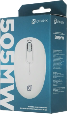 Мышь Оклик 505MW белый оптическая 1000dpi беспров. USB для ноутбука 3but (1018257)