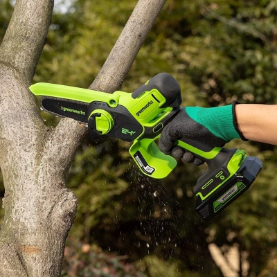 Цепная пила Greenworks G24MCS10 аккум. дл.шины:4"(10cm) 1аккум. 2Ач ЗУ (2008207UA)