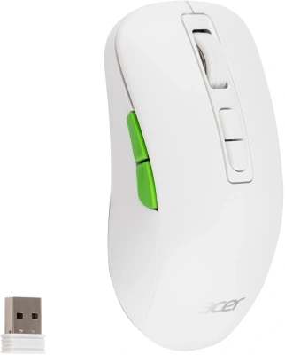 Мышь Acer OMR311 белый оптическая 2400dpi беспров. BT/Radio USB 7but (ZL.MCECC.034)