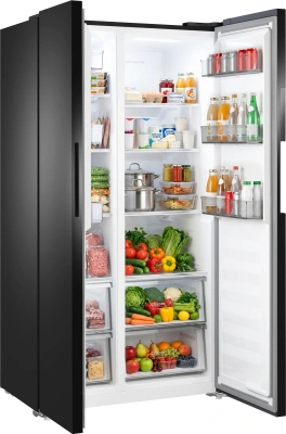 Холодильник Weissgauff WSBS 550 Built-in NoFrost Inverter 2-хкамерн. черный инвертер