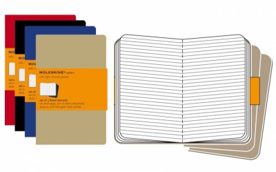 Блокнот Moleskine CAHIER JOURNAL QP421 XLarge 190х250мм обложка картон 120стр. линейка бежевый (3шт)