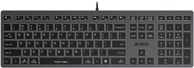 Клавиатура A4Tech FX60H серый USB slim LED (FX60H GREY/WHITE) кабель 1.5м