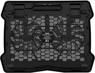 Подставка для ноутбука Buro BU-LCP150-B213 15"335x265x22мм 74.35дБ 1xUSB 2x 140ммFAN 480г металлическая сетка/пластик черный