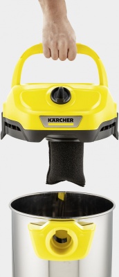 Строительный пылесос Karcher WD 2 Plus S V-15/4/18 1000Вт (уборка: сухая/влажная/выдув/сбор воды) желтый