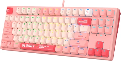 Клавиатура A4Tech S87 Energy механическая розовый USB for gamer LED (S87 USB ENERGY PINK) кабель 1.8м