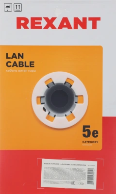 Кабель информационный Rexant PRO 02-0025 кат.5E F/UTP 4 пары 24AWG PVC внутренний 305м серый