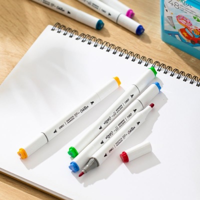 Набор маркеров для скетчинга Deli EC187-60 ColoRun 11мм 150мм трехгр. двойной пиш. наконечник 1-5мм 60цв. ассорти пластиковая коробка (60шт.)