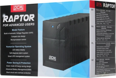 Источник бесперебойного питания Powercom Raptor RPT-600A EURO 360Вт 600ВА черный