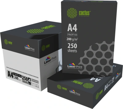 Бумага Cactus CS-LPA4200250 A4 марка A/200г/м2/250л./белый CIE170% для лазерной печати