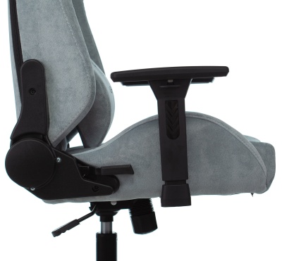 Кресло игровое Knight N1 Fabric серо-голубой Light-28 с подголов. крестов. металл