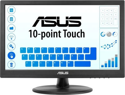 Монитор Asus 15.6" VT169HE черный IPS LED 16:9 HDMI матовая 1000:1 220cd 170гр/170гр 1920x1080 60Hz VGA FHD Touch 1.46кг