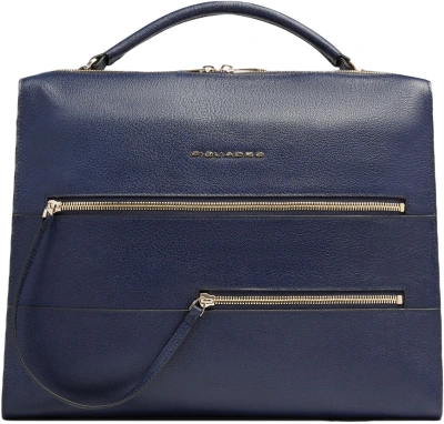 Деловая сумка Piquadro Patricia CA6774W140/BLU с отделением для ноутбука 14" темно-синяя натур.кожа