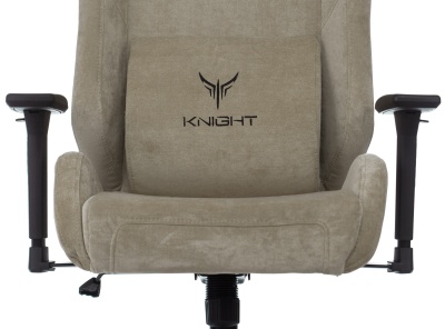 Кресло игровое Knight N1 Fabric бежевый Light-21 с подголов. крестов. металл