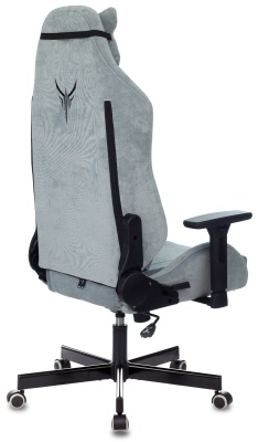 Кресло игровое Knight N1 Fabric серо-голубой Light-28 с подголов. крестов. металл