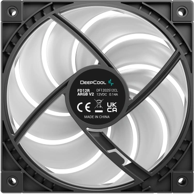Вентилятор для корпуса Deepcool FD12R V2 Reverse ARGB 120х120x25 черный 4-pin 26.07дБ (R-FD12RARGBV2-BKAPN1-G) Ret