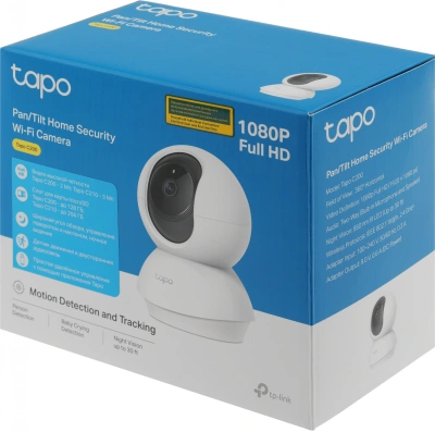 Камера видеонаблюдения IP TP-Link Tapo C200 V.5 Wi-Fi 4-4мм цв. корп.:белый (TAPO C200)