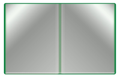 Папка с 40 прозр.вклад. Бюрократ -BPV40GRN A4 пластик 0.65мм торц.карм с бум. встав зеленый