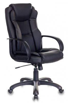 Кресло руководителя Бюрократ CH-839 черный Leather Black экокожа крестов. пластик