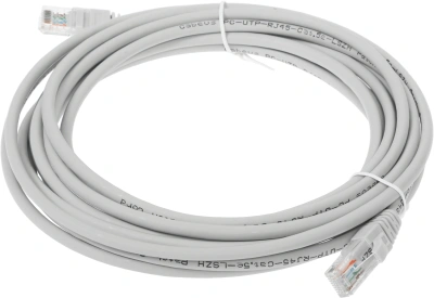Патч-корд Cabeus PC-UTP-RJ45-CAT.5E-5M-LSZH U/UTP RJ-45 вил.-вилка RJ-45 кат.5E 5м серый LSZH